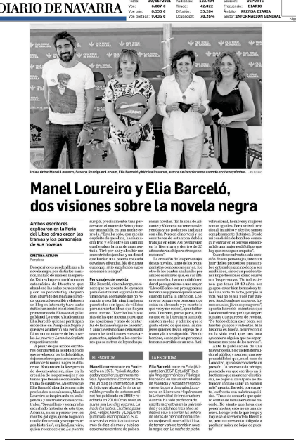Fotografía del pantallazo de la noticia en la edición impresa del Diario de Navarra