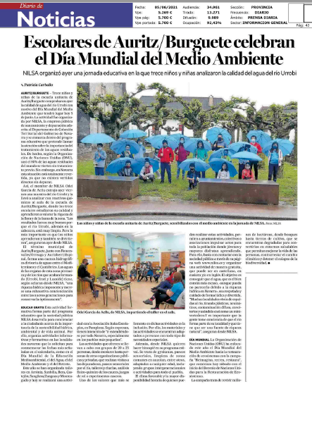 Fotografía del pantallazo de la noticia en la edición impresa del Diario de Noticias