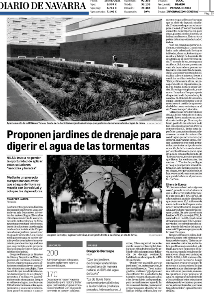 Fotografía del pantallazo de la noticia en la edición impresa del Diario de Navarra