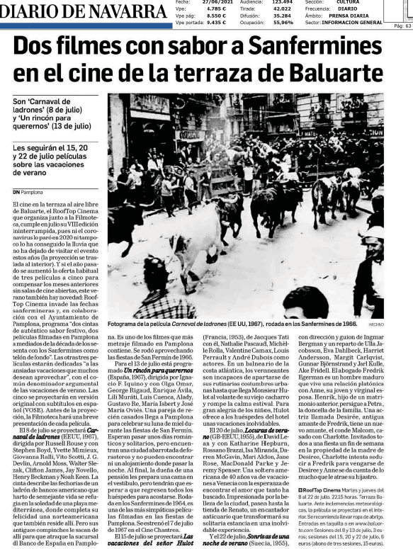 Fotografía del pantallazo de la noticia en la edición impresa del Diario de Navarra
