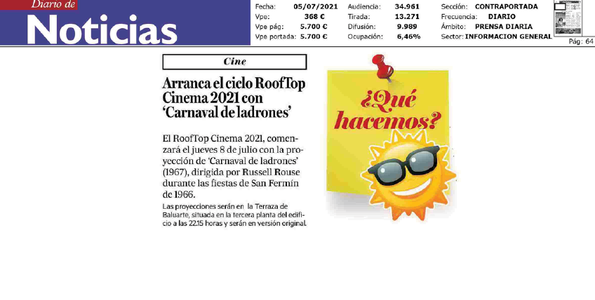 Fotografía del pantallazo de la noticia en la edición impresa del Diario de Noticias