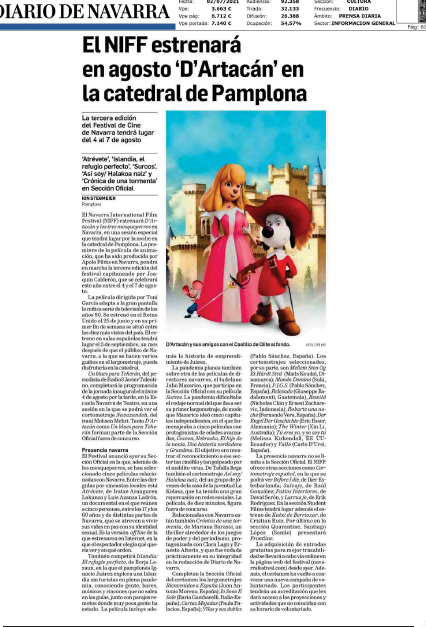 Fotografía del pantallazo de la noticia en la edición impresa del Diario de Navarra