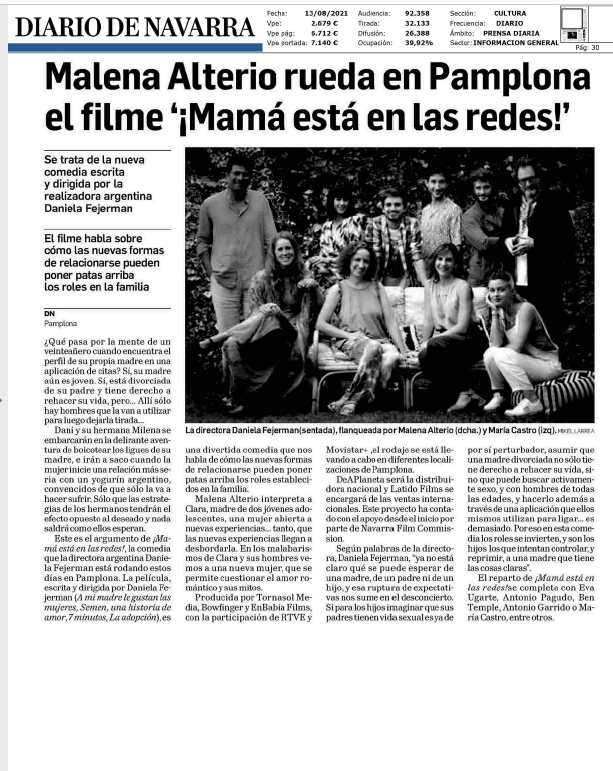Fotografía de la noticia en la edición impresa del Diario de Navarra