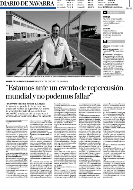 Fotografía del pantallazo de la noticia en la edición impresa del Diario de Navarra
