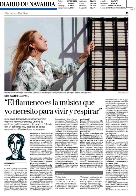 Fotografía del pantallazo de la noticia en la edición impresa del Diario de Navarra