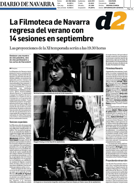 Fotografía del pantallazo de la noticia en la edición impresa del Diario de Navarra