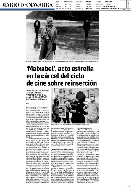 Fotografía del pantallazo de la noticia en la edición impresa del Diario de Navarra