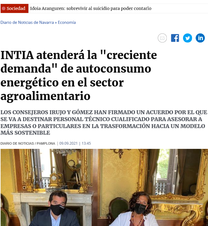 Fotografía del pantallazo de la noticia en la edición online del Diario de Noticias