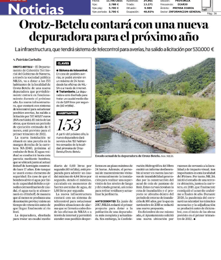 Fotografía del pantallazo de la noticia en la edición impresa del Diario de Noticias