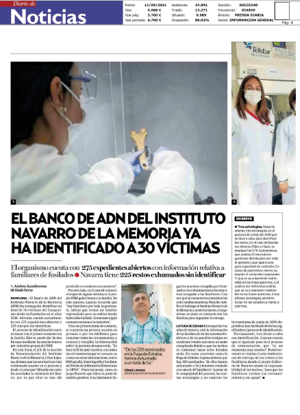 Fotografía del pantallazo de la noticia en la edición impresa del Diario de Noticias