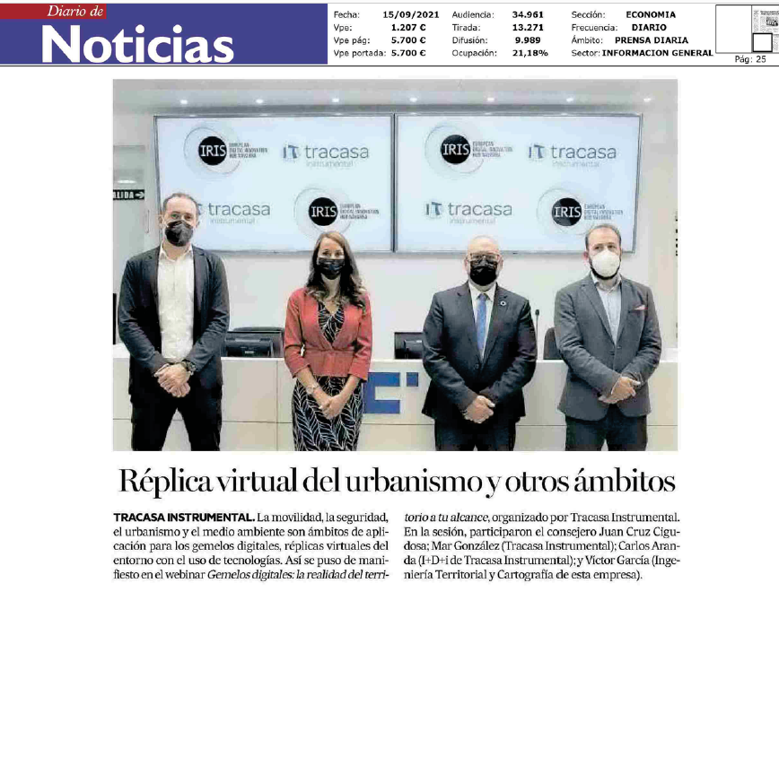 Fotografía del pantallazo de la noticia en la edición impresa del Diario de Noticias