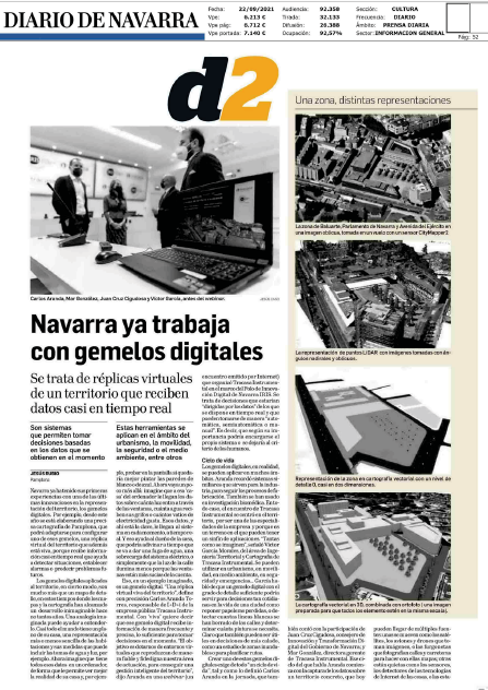 Fotografía del pantallazo de la noticia en la edición impresa del Diario de Navarra