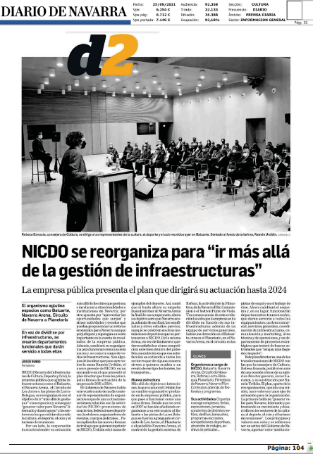 Fotografía del pantallazo de la noticia en la edición impresa del Diario de Navarra