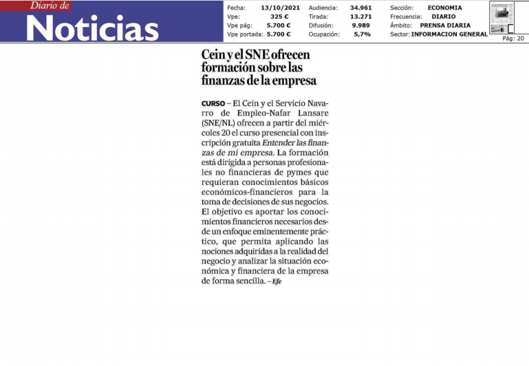 Fotografía del pantallazo de la noticia en la edición impresa del Diario de Noticias