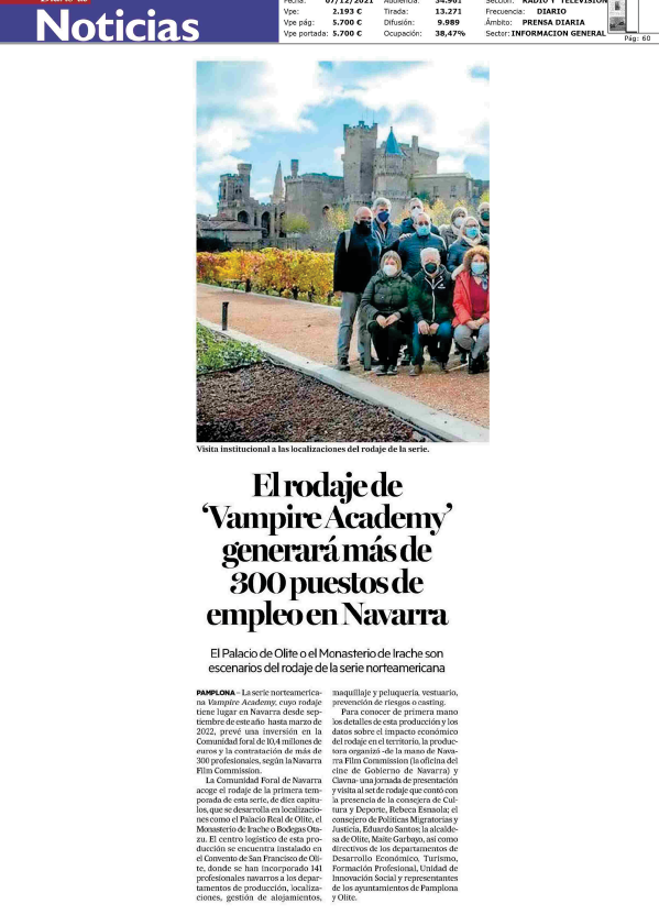 Fotografía del pantallazo de la noticia en la edición impresa del Diario de Noticias. 