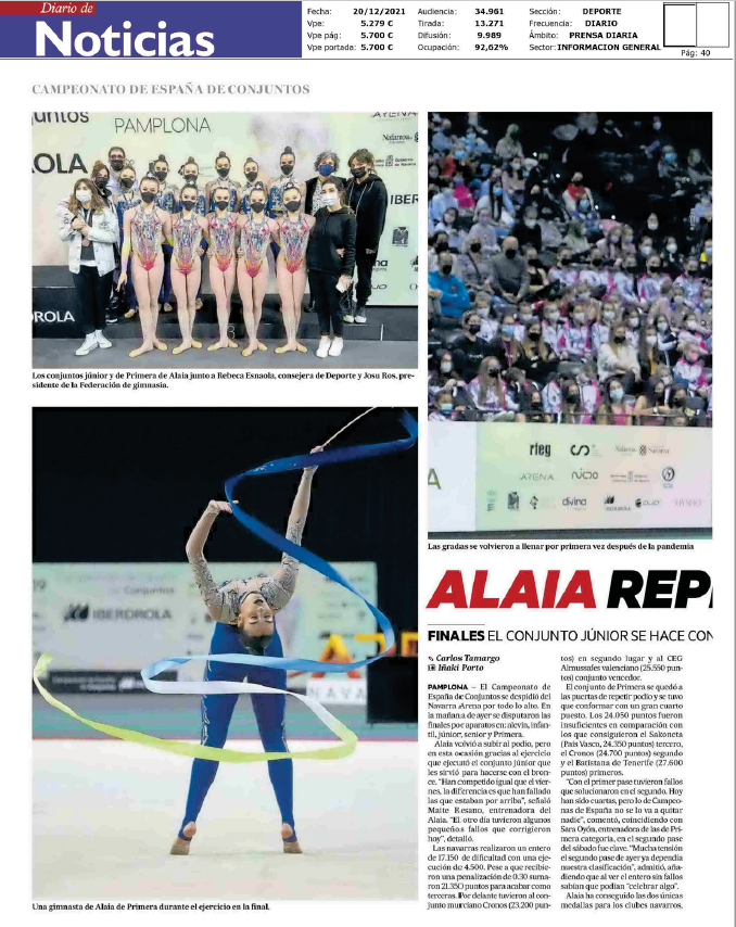 Fotografía del pantallazo de la noticia en la edición impresa del Diario de Noticias.