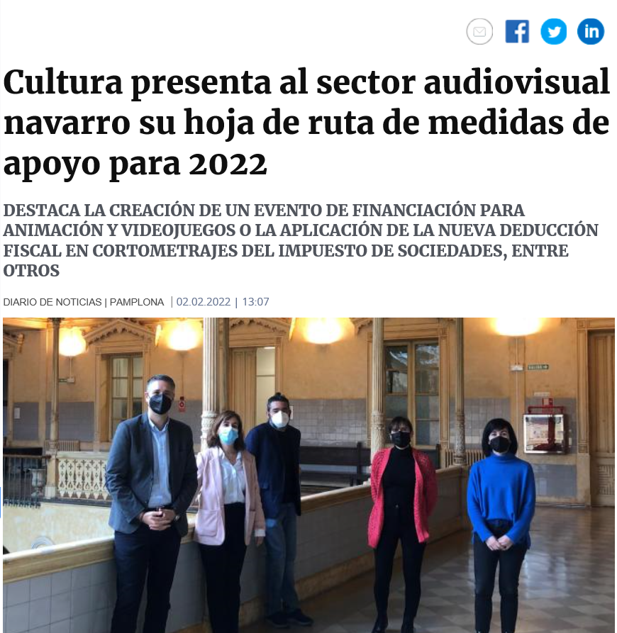 Fotografía del pantallazo de la noticia en la edición online del Diario de Noticias.