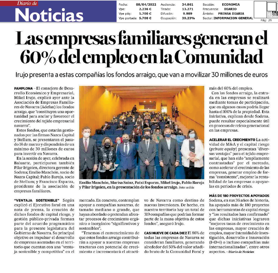 Fotografía del pantallazo de la noticia en la edición impresa del Diario de Noticias