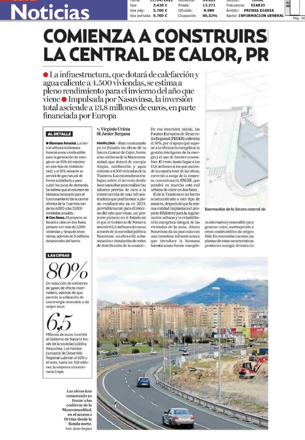 Fotografía del pantallazo de la noticia en la edición impresa del Diario de Noticias 