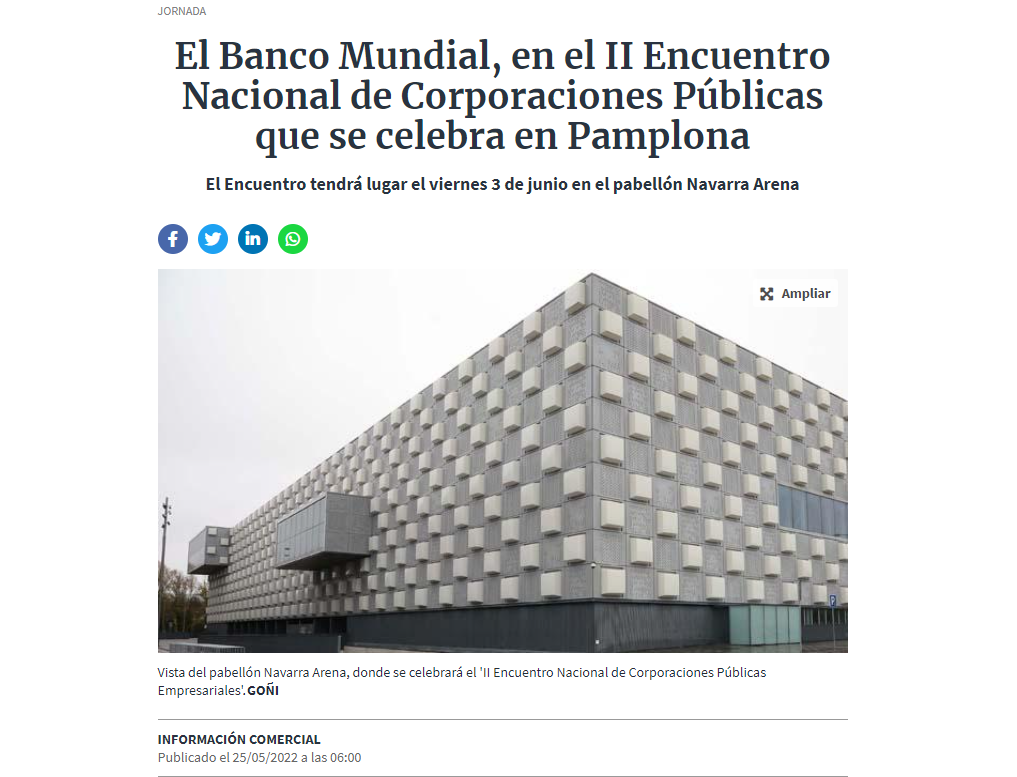 Fotografía del pantallazo de la noticia en la edición online del Diario de Navarra