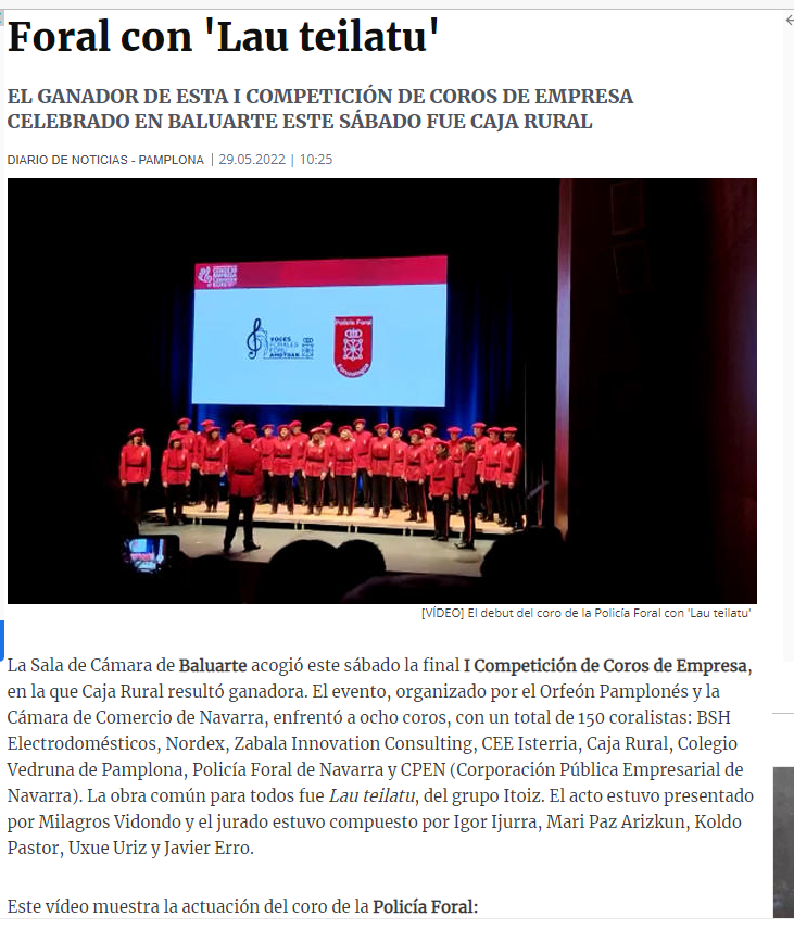Fotografía del pantallazo de la noticia en la edición online del Diario de Noticias
