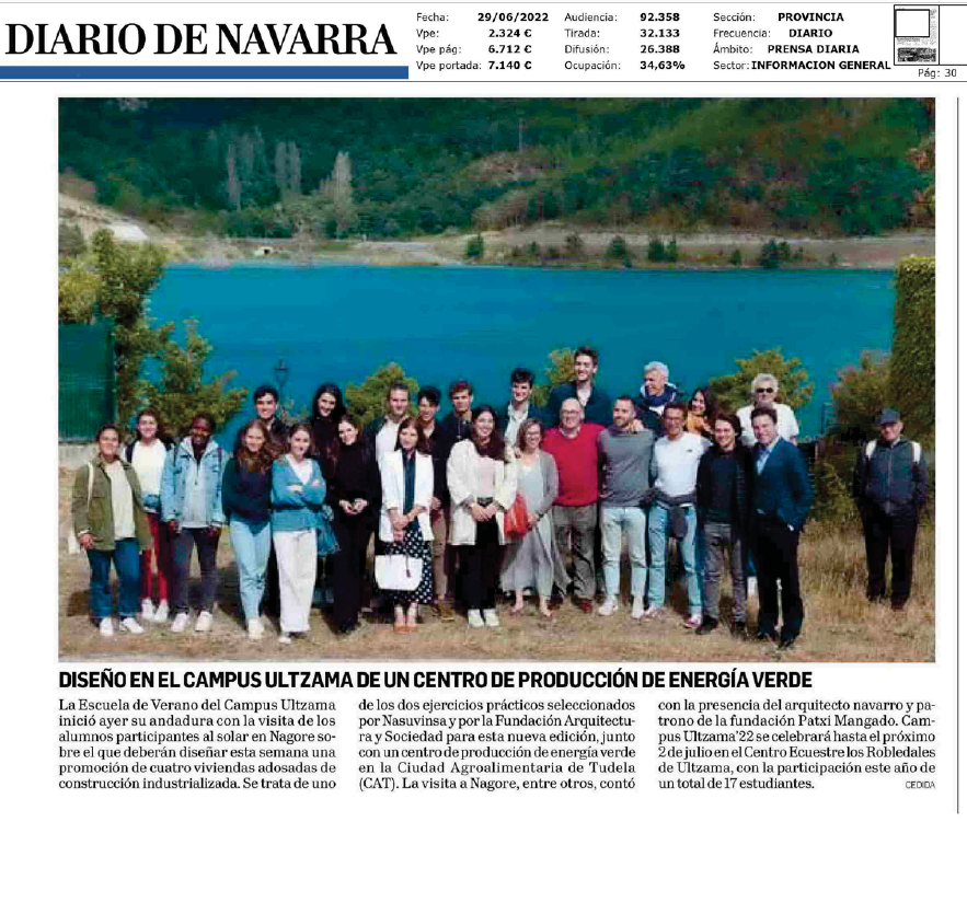 Fotografía del pantallazo de la noticia en la edición impresa del Diario de Navarra