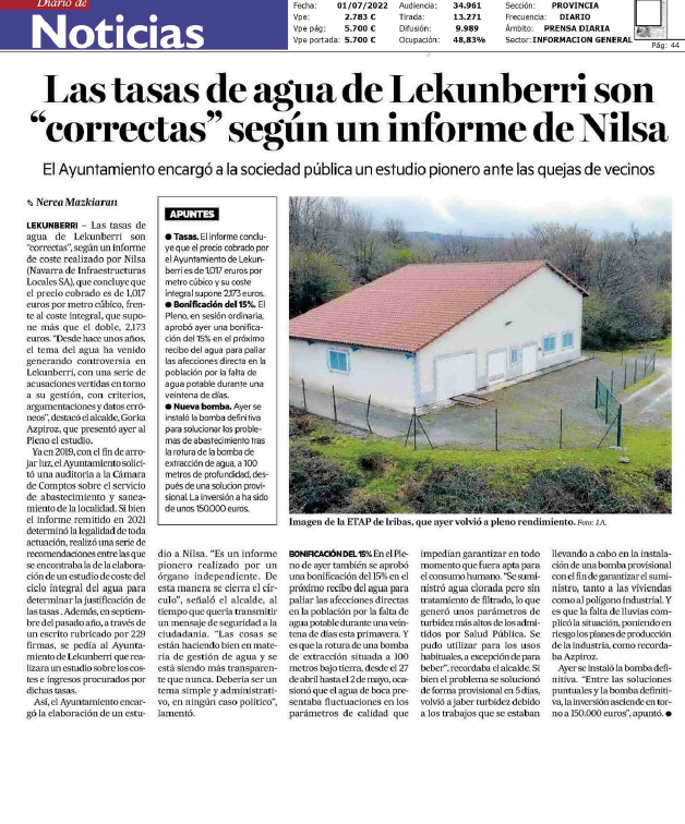 Fotografía del pantallazo de la noticia en la edición impresa del Diario de Noticias