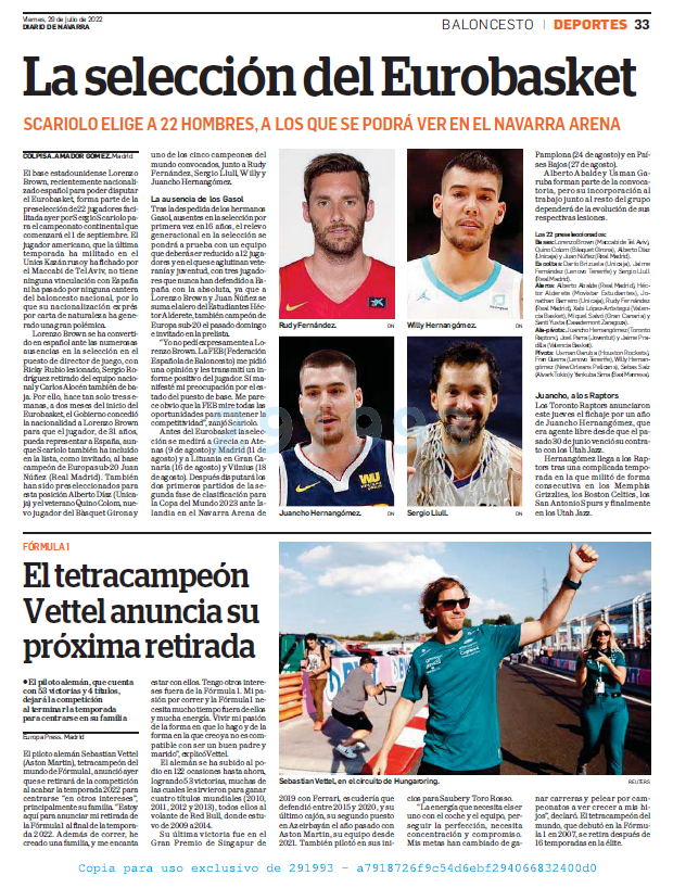 Fotografía del pantallazo de la noticia en la edición impresa del Diario de Navarra.