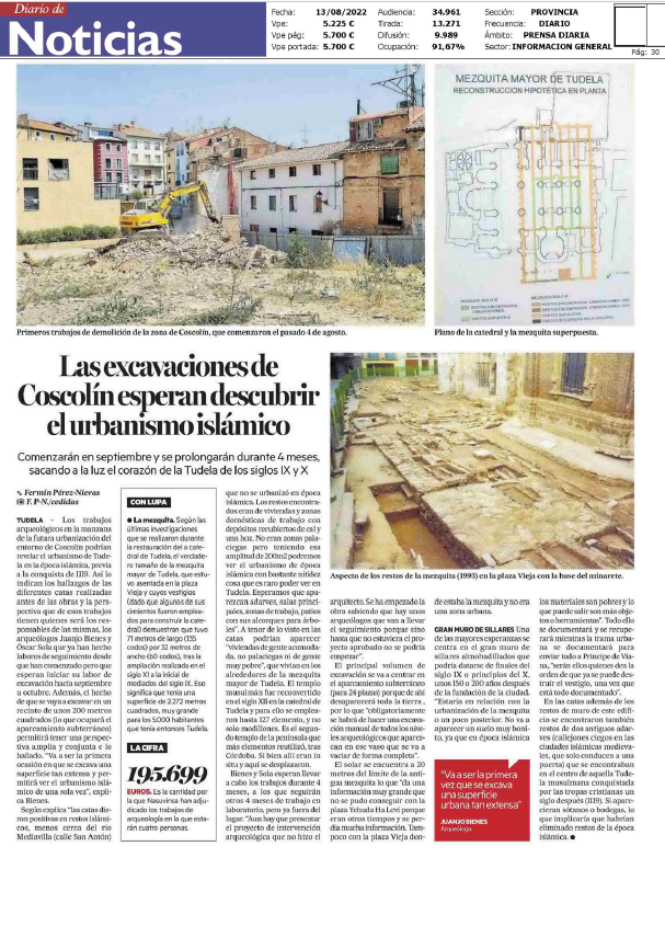 Fotografía del pantallazo de la noticia en la edición impresa del Diario de Noticias