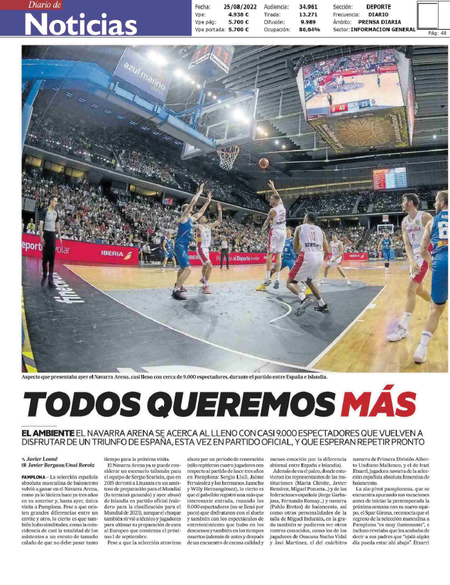Fotografía del pantallazo de la noticia en la edición impresa del Diario de Noticias
