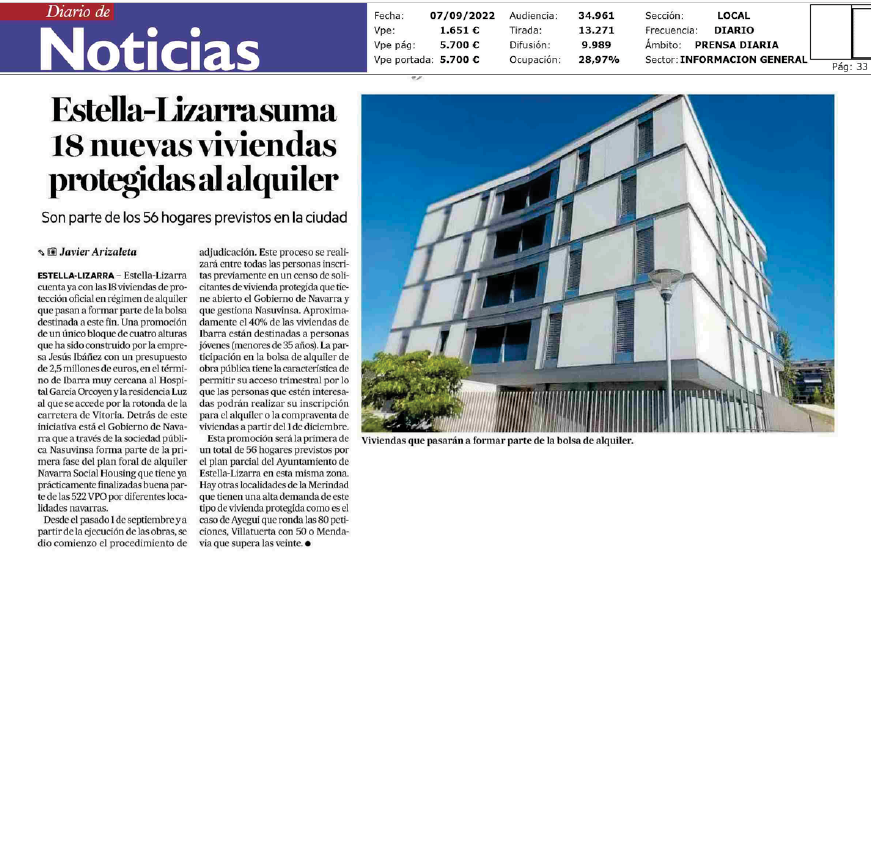 Fotografía del pantallazo de la noticia en la edición impresa del Diario de Noticias