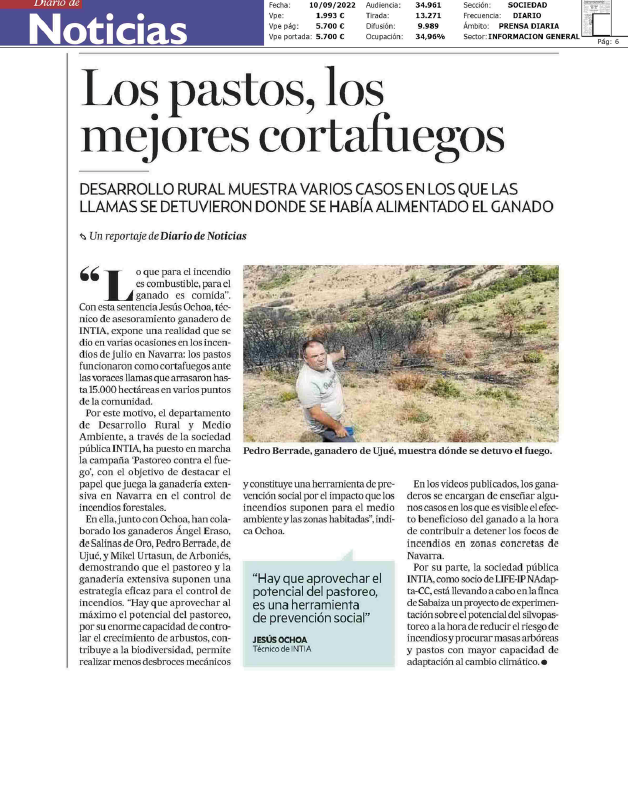 Fotografía del pantallazo de la noticia en la edición impresa del Diario de Noticias