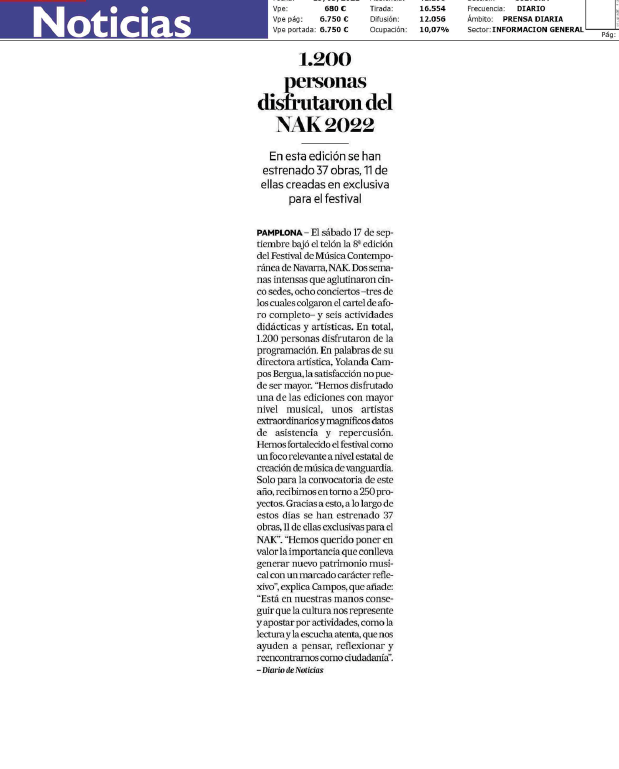 Fotografía del pantallazo de la noticia en la edición impresa del Diario de Noticias