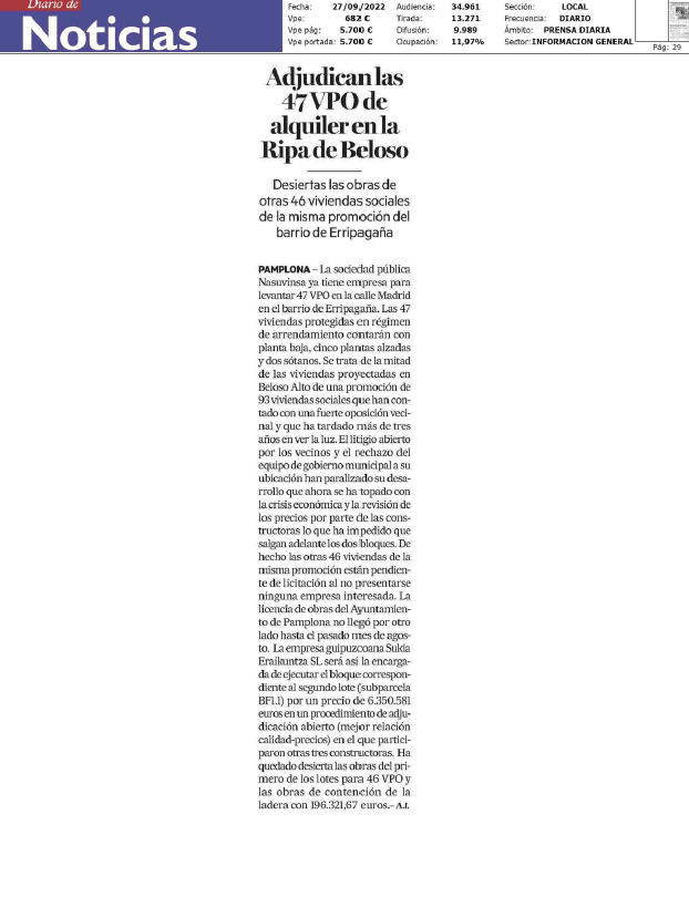 Fotografía del pantallazo de la noticia en la edición impresa del Diario de Noticias