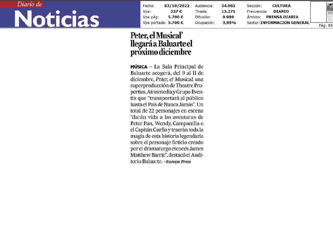 Fotografía del pantallazo de la noticia en la edición impresa del Diario de Noticias