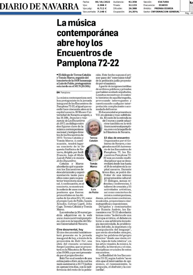 Fotografía del pantallazo de la noticia en la edición impresa del Diario de Navarra