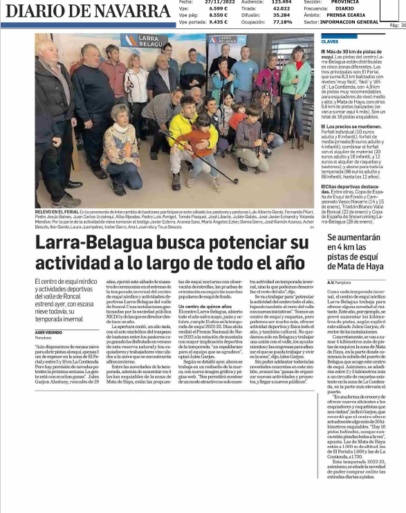 Fotografía del pantallazo de la noticia en la edición impresa del Diario de Navarra