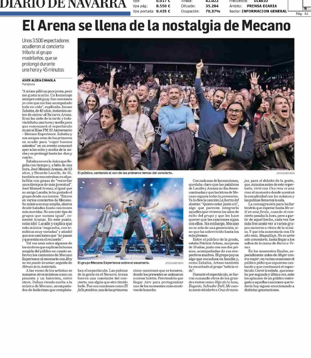 Fotografía del pantallazo de la noticia en la edición impresa del Diario de Navarra