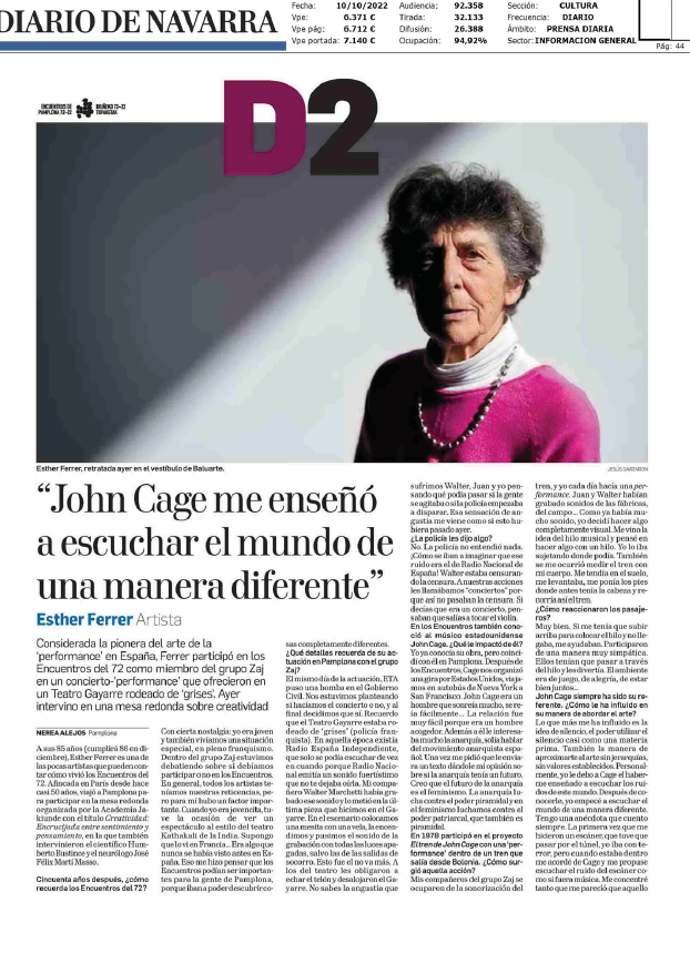 Fotografía del pantallazo de la noticia en la edición impresa del Diario de Navarra