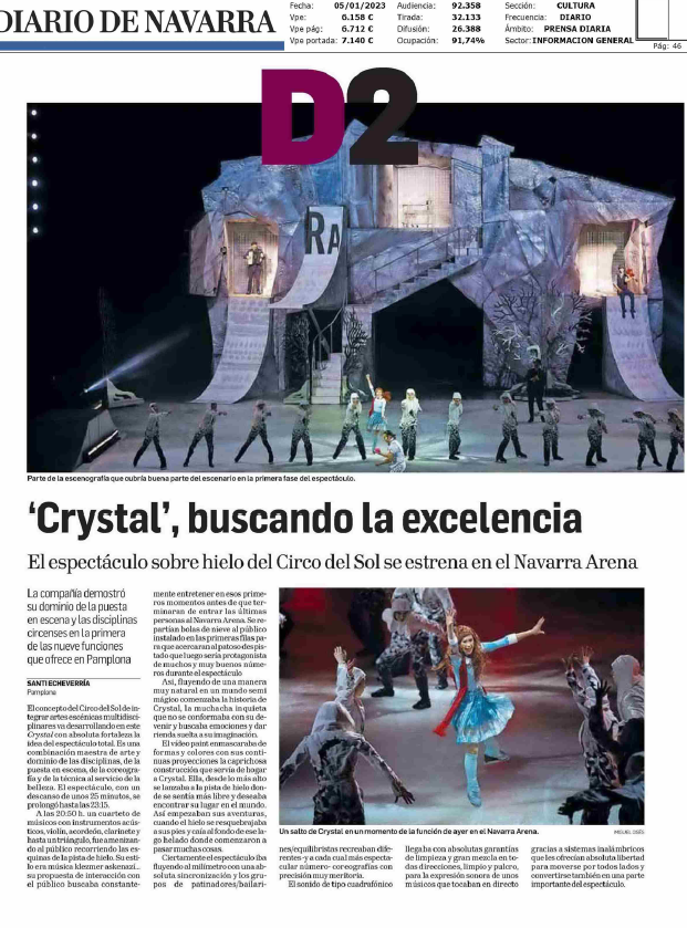 Fotografía del pantallazo de la noticia en la edición impresa del Diario de Navarra