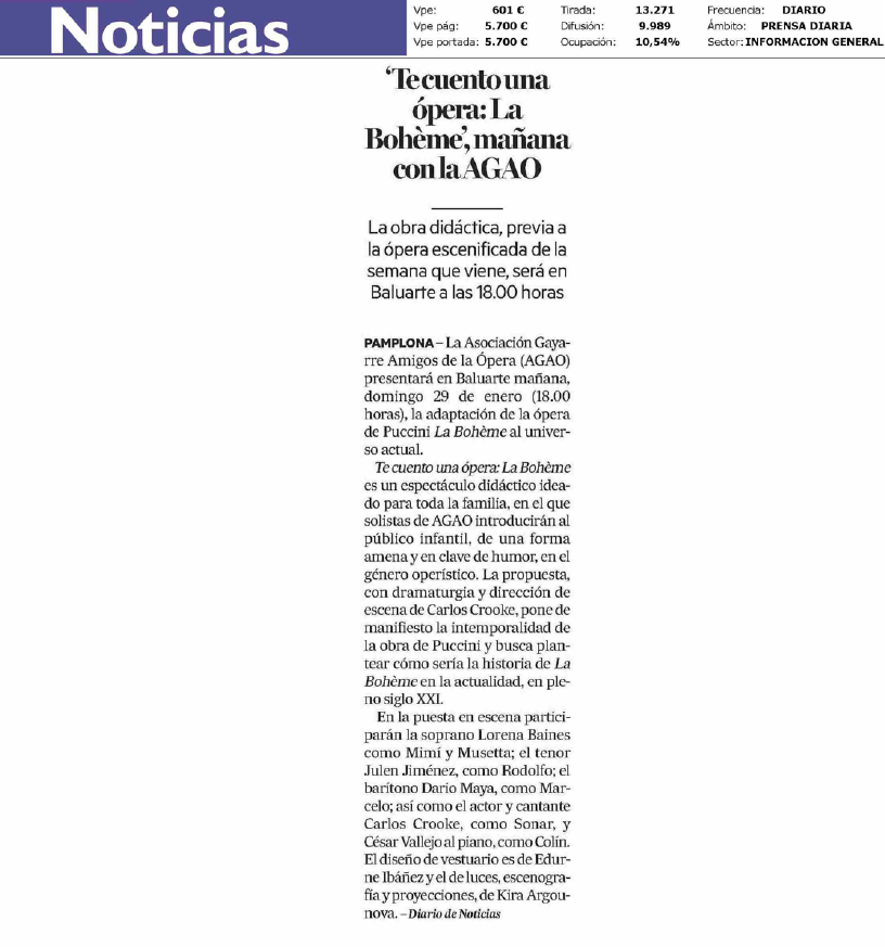 Fotografía del pantallazo de la noticia en la edición impresa del Diario de Noticias
