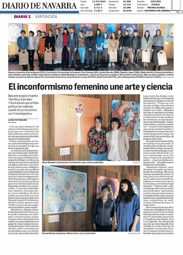 Fotografía del pantallazo de la noticia en la edición impresa del Diario de Navarra