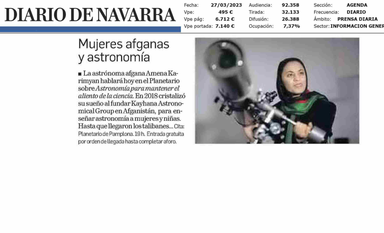 Fotografía del pantallazo de la noticia en la edición impresa del Diario de Navarra