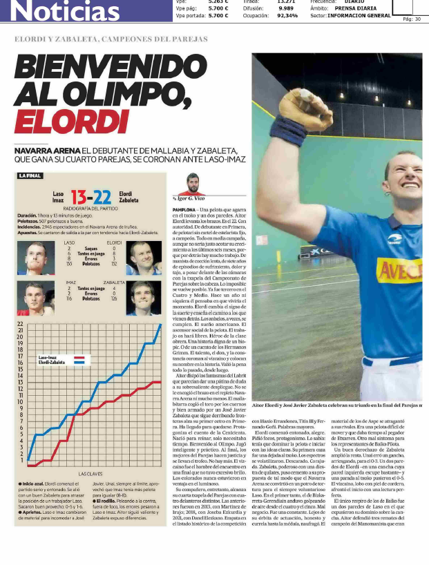 Fotografía del pantallazo de la noticia en la edición impresa del Diario de Noticias