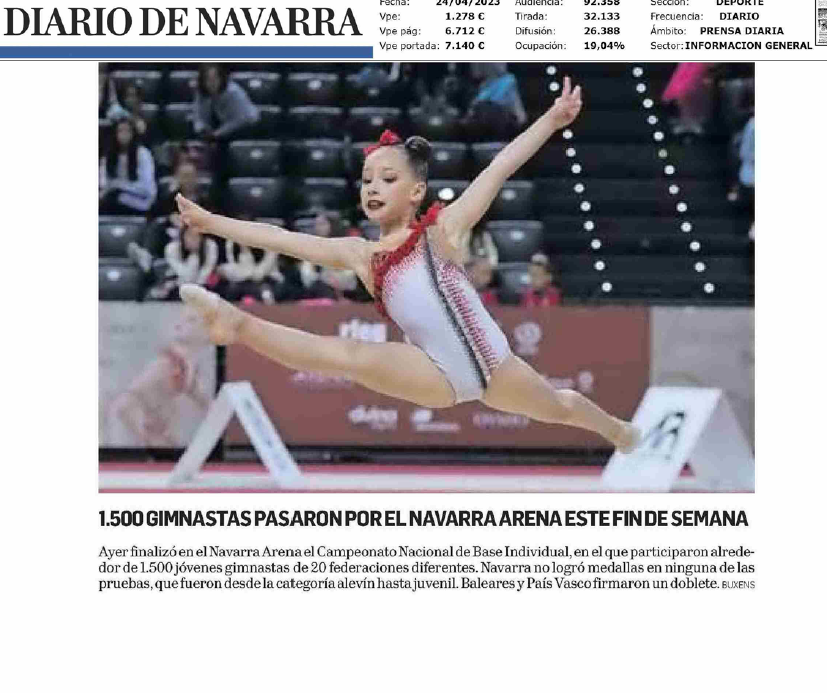 Fotografía del pantallazo de la noticia en la edición impresa del Diario de Navarra