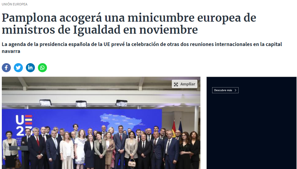 Fotografía del pantallazo de la noticia en la edición online de Diario de Navarra