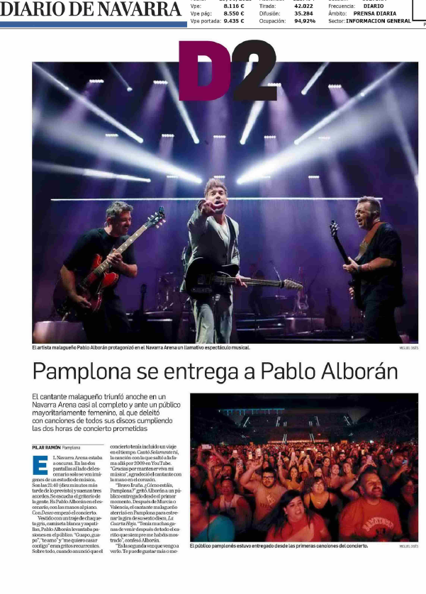 Fotografía del pantallazo de la noticia en la edición impresa de Diario de Navarra