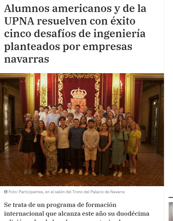 Fotografía del pantallazo de la noticia en la edición online de Pamplona Actual 