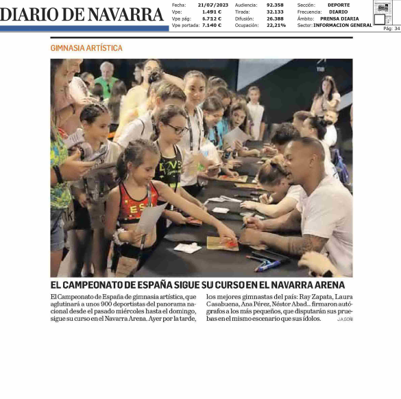 Fotografía del pantallazo de la noticia en la edición impresa de Diario de Navarra