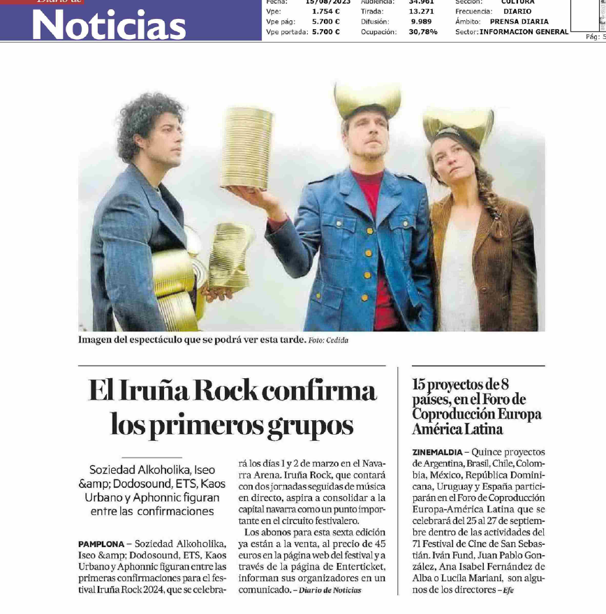 Fotografía del pantallazo de la noticia en la edición impresa de Diario de Noticias